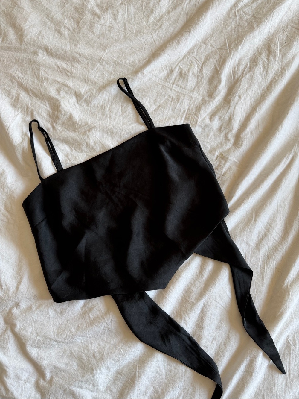 Sunday Best Black Satin Top